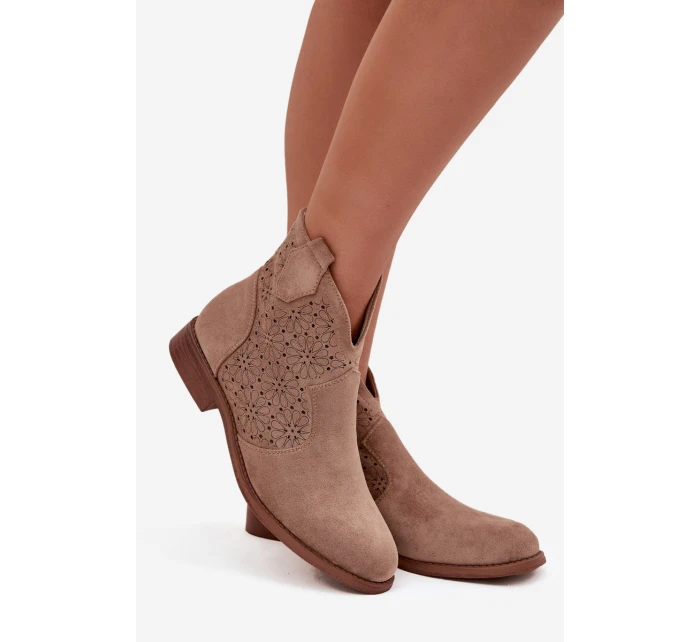 Dámské Kotníkové Boty Na Ploché Podpatky S Béžové model 21713585 - S.Barski Dámské Kotníkové Boty Na Ploché Podpatky S Béžové model 21713585 - S.Barski