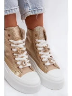 Dámské tenisky na platformě se zlatými přezkami Gracella