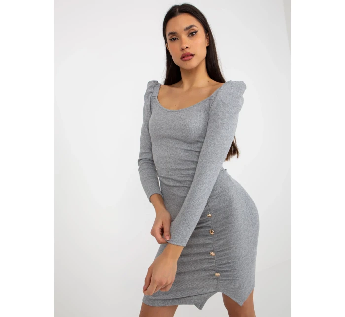 Dámské šaty EM SK 20 model 18044082 šedá - FPrice Dámské šaty EM SK 20 model 18044082 šedá - FPrice