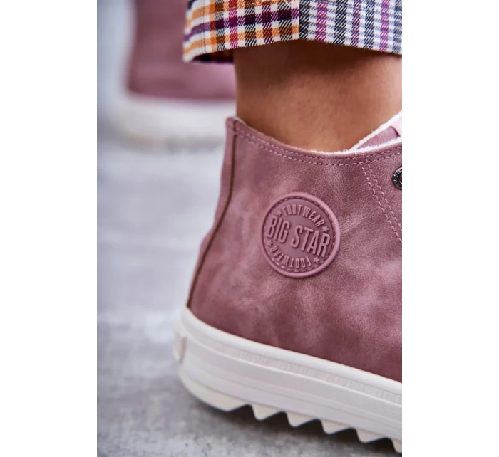 Dámské Tenisky Big Star Vysoké Zateplené Růžové EE274113 Dámské Tenisky Big Star Vysoké Zateplené Růžové EE274113