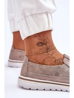 Semišové nazouvací boty Béžovo-zlatá Inez