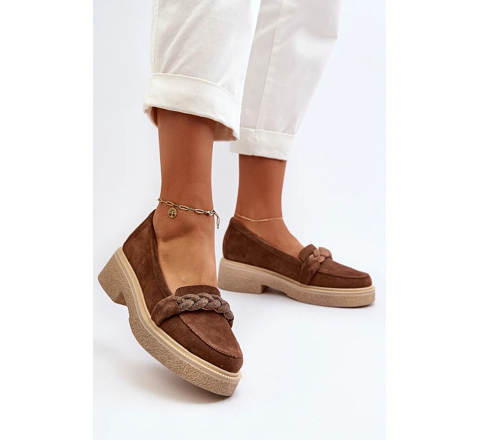Dámské semišové mokasíny Zazoo 3429/W hnědé - Zazoo