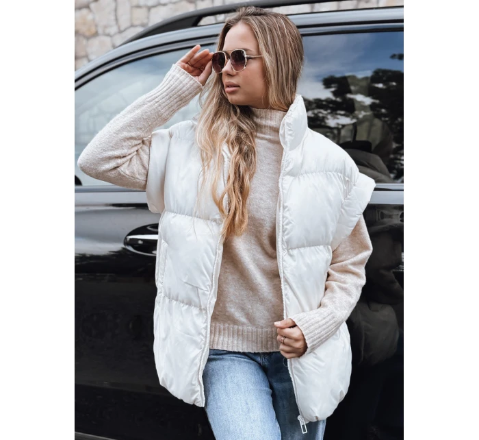 Dámská prošívaná vesta NIMIA ecru FashionStreet TY3250