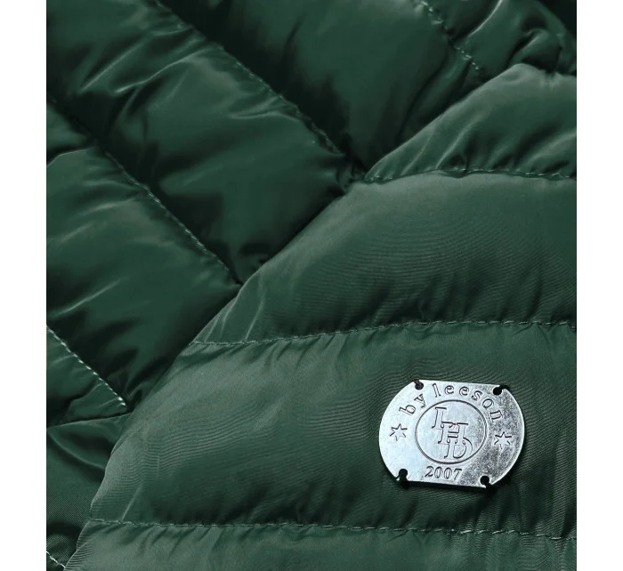 Zelená dámská prošívaná zimní bunda s kapucí (m-133) Zelená dámská prošívaná zimní bunda s kapucí (m-133)