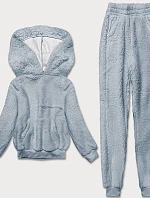 Teplý blankytný teplákový dámský komplet (YP-1104)