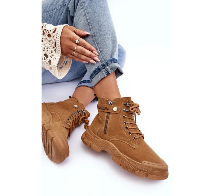 semišové dámské botky Trapery Camel model 21633835 - Boto