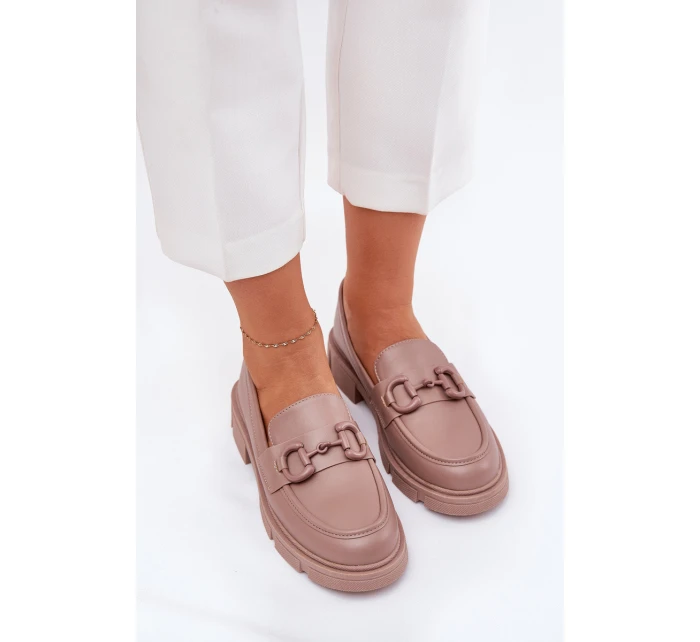 Dámské Mokasíny Eko Kůže S Ozdobným Detalem Khaki model 21689817 - Boto Dámské Mokasíny Eko Kůže S Ozdobným Detalem Khaki model 21689817 - Boto