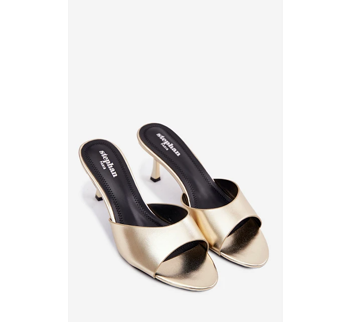 Sandály z umělé kůže na jehlovém podpatku Zlaté model 22103061 - Boto