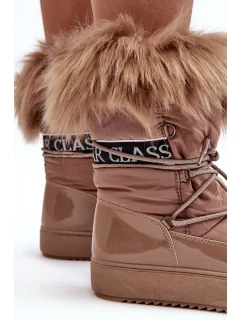 Dámské šněrovací sněhule tmavě béžová Santero