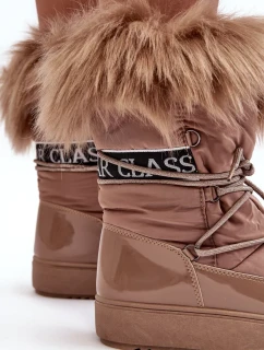 Dámské šněrovací sněhule tmavě béžová Santero