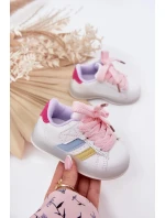 Dětské sportovní sneakers se svítící podrážkou Arielle – bílo-růžové