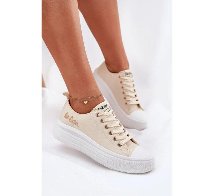 Dámské sportovní boty LCW-24-44-2464L Světle béžová s bílou - Lee Cooper