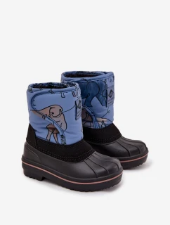 Dětské sněhule na suchý zip LCJ-25-10-3774 Modrá s černou vzor - Lee Cooper
