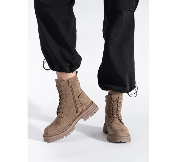 Trendy kotníčkové boty hnědé dámské Trendy kotníčkové boty hnědé dámské