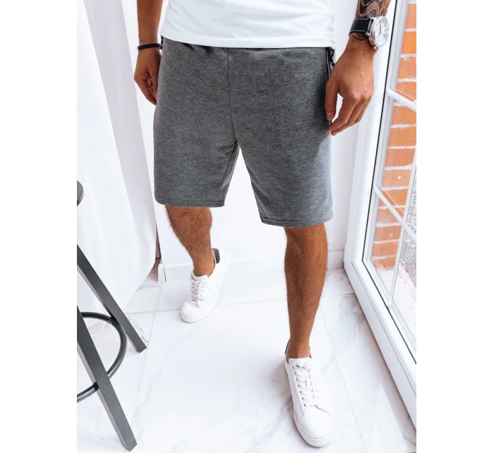 Pánské tmavě šedé teplákové kraťasy FashionStreet SX2267