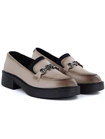 Dámské kožené mokasíny na silné podrážce béžové Vinceza 39985 Dámské kožené mokasíny na silné podrážce béžové Vinceza 39985