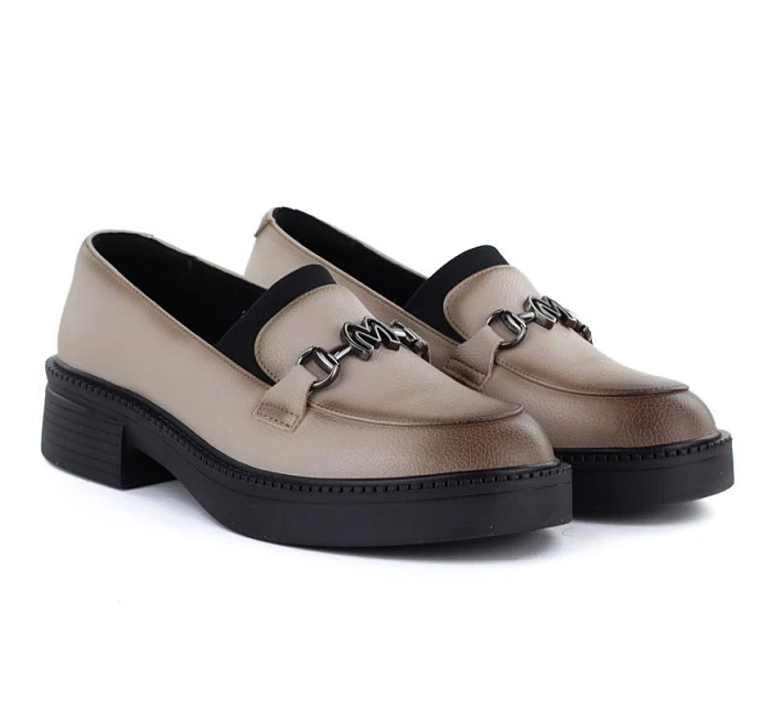 Dámské kožené mokasíny na silné podrážce béžové Vinceza 39985 Dámské kožené mokasíny na silné podrážce béžové Vinceza 39985