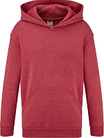 Fruit of the Loom Classic Kids Hooded Sweat Dětská mikina s kapucí 16.2043 vintage heather red
