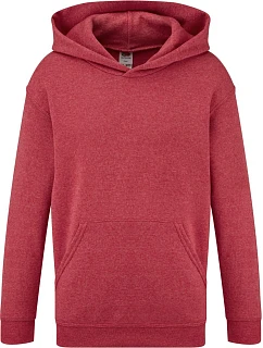 Fruit of the Loom Classic Kids Hooded Sweat Dětská mikina s kapucí 16.2043 vintage heather red