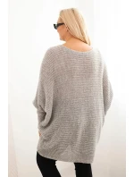 Dámský svetr Plus Size s  šedý model 21397625 - K-Fashion