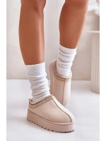 Dámské Sněhule Na Platformě Zateplené Kožešinou Světle Béžové model 21672211 - Boto Dámské Sněhule Na Platformě Zateplené Kožešinou Světle Béžové model 21672211 - Boto