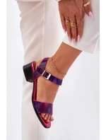 Dámské kožené sandály na podpatku model 21694734 - Maciejka