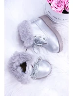 Stříbrné izolované dětské boty Trapery Fobos Stříbrné izolované dětské boty Trapery Fobos