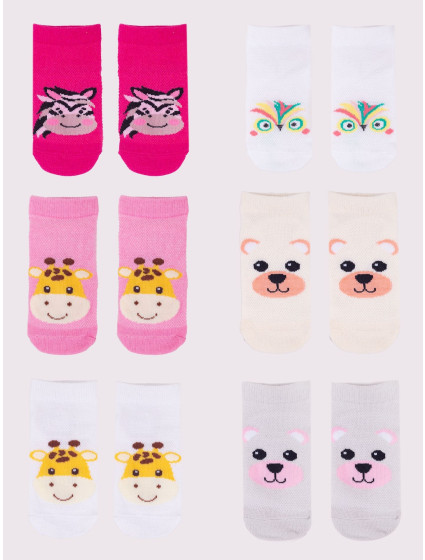 Yoclub Kotníkové tenké ponožky Vzor Barvy 6-Pack P2 Vícebarevné