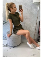 Bavlněná souprava s khaki šortkami Bavlněná souprava s khaki šortkami