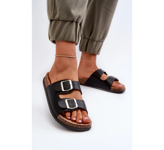 Dámské žabky s přezkami Černé model 21653006 - Boto Dámské žabky s přezkami Černé model 21653006 - Boto