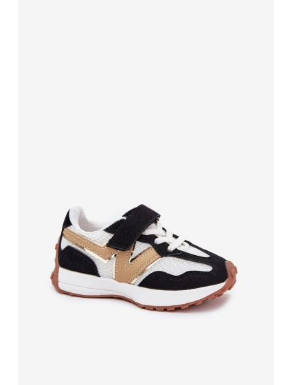 Dětské tenisky na suchý zip bílou-černé Tezzu Dětské tenisky na suchý zip bílou-černé Tezzu