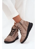 Kožené dámské kotníkové boty na platformě zateplené Vinceza 39963 béžové Kožené dámské kotníkové boty na platformě zateplené Vinceza 39963 béžové