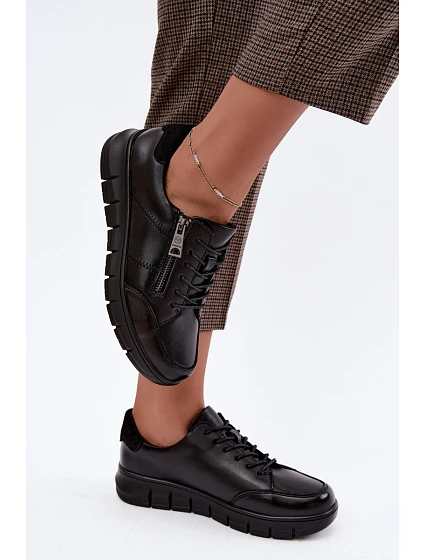 Dámské kožené polobotky model 22359853 Černé - VINCEZA