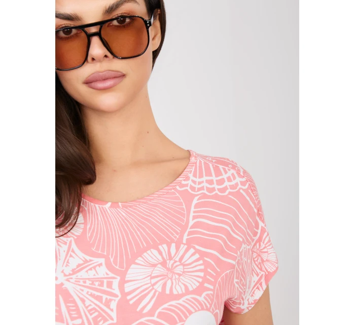 T shirt D12110M02646F koralowy T shirt D12110M02646F koralowy