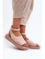 Pohodlné dámské sandály na platformě, růžová Rubie Pohodlné dámské sandály na platformě, růžová Rubie