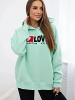 Zateplená bavlněná mikina s kapucí Love Mincovna