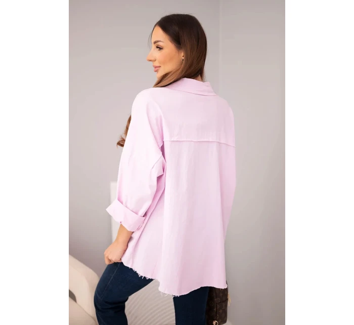 Dámská bavlněná košile s kapsami světle fialová Dámská bavlněná košile s kapsami světle fialová