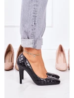 Elegantní Lodičky Na Jehlovém Podpatku Černé model 21547418 - Boto