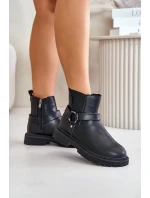 Kotníkové boty Zateplené Na Zip Big Star Černé Kotníkové boty Zateplené Na Zip Big Star Černé