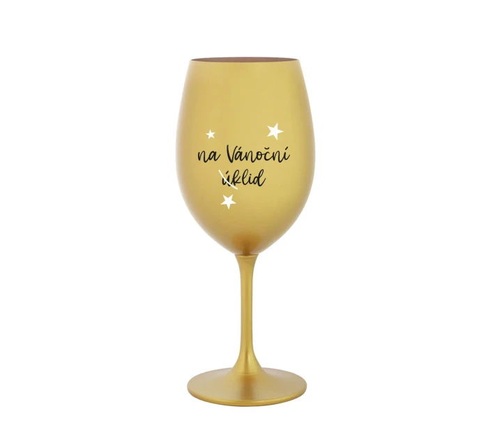 NA VÁNOČNÍ ÚKLID - zlatá sklenice na víno 350 ml
