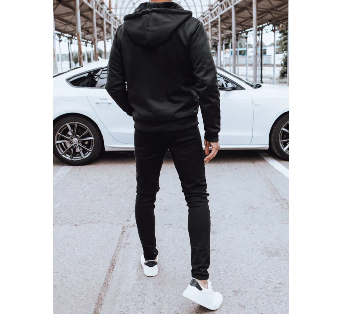 Pánská rozepínací zateplená mikina černá FashionStreet BX5627