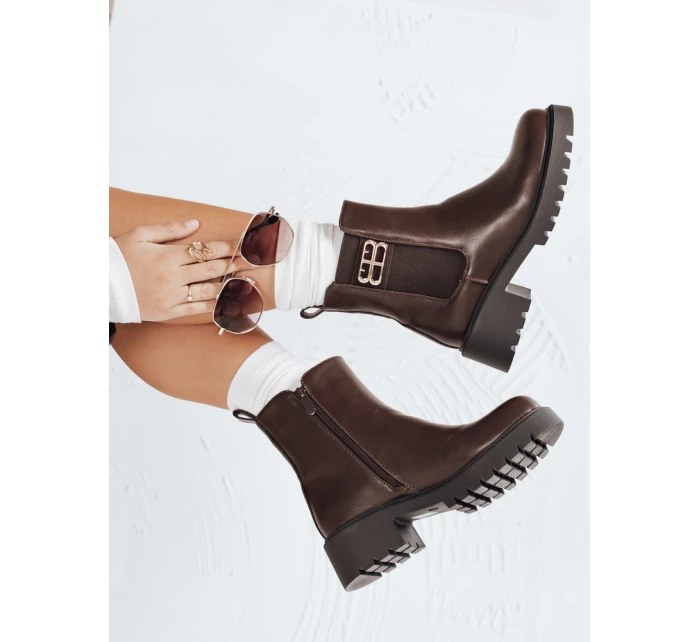 Dámské hnědé kozačky Dstreet model 21992326 - FashionStreet