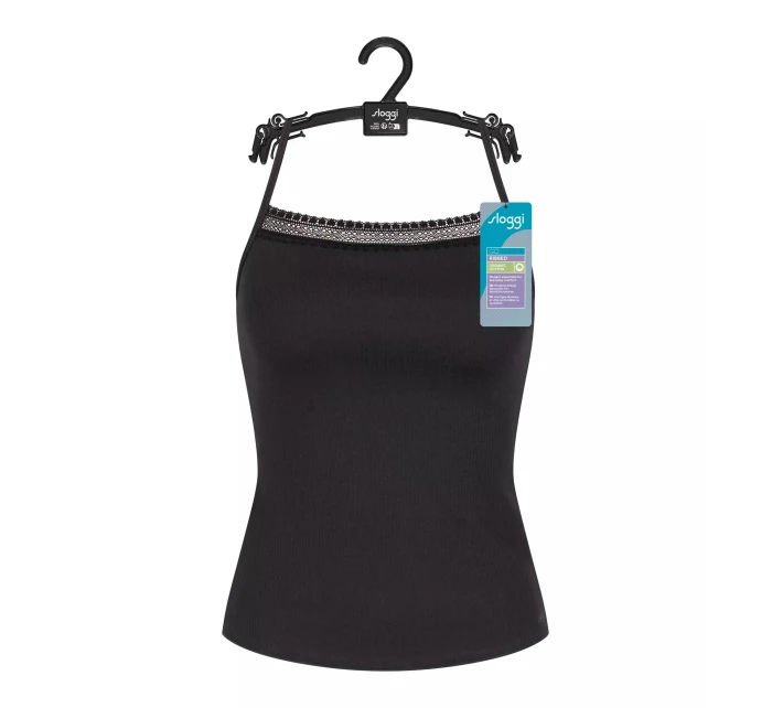 sloggi GO Ribbed Spaghetti Top - BLACK - SLOGGI BLACK - SLOGGI