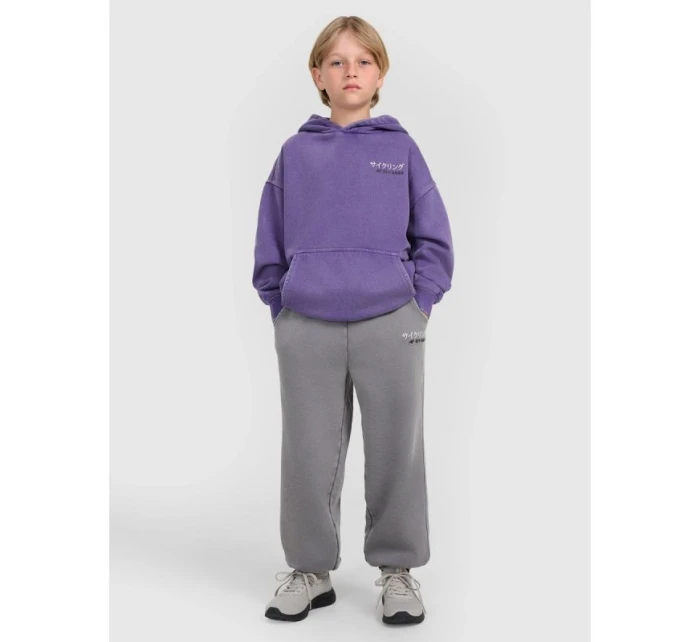 Chlapecká nepruhovaná mikina s kapucí 4F 4FJRAW25TSWSM2344-51S Chlapecká nepruhovaná mikina s kapucí 4F 4FJRAW25TSWSM2344-51S
