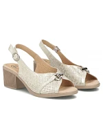 Dámské kožené sandály na klínku zlaté Filippo model 22135987