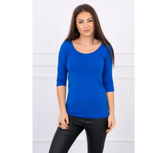 Chrpová halenka s kulatým výstřihem