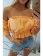 Broskvově zbarvená pruhovaná halenka