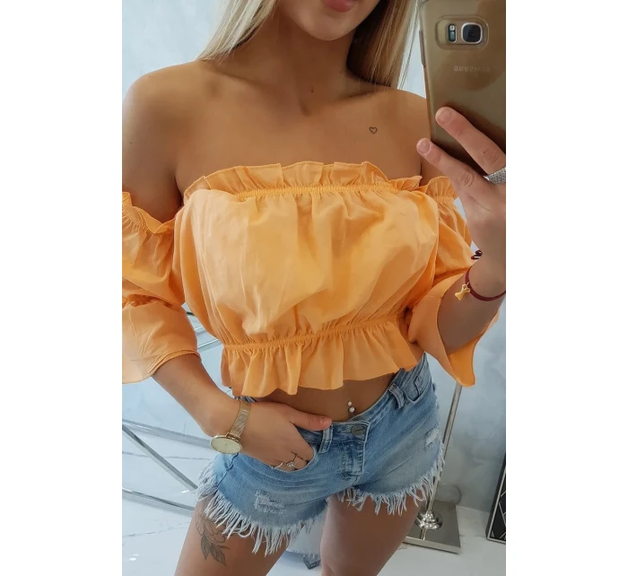 Broskvově zbarvená pruhovaná halenka