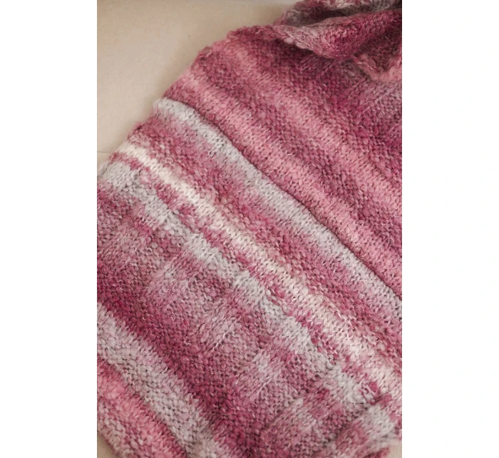 Komin dámský vlněný melírovaný měkký šátek na zimu KN20 tmavě růžový Komin dámský vlněný melírovaný měkký šátek na zimu KN20 tmavě růžový