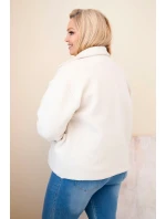 Dámská bunda Plus Size s  a kapsami béžová model 21908689 - K-Fashion